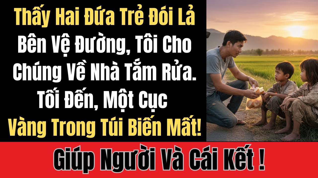 Cứu Hai Đứa Trẻ Đói Lả Bên Đường, Tối Đến Tôi Sốc Nặng Khi Cục Vàng Trong Túi Biến Mất!