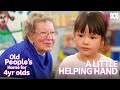 4 year olds motivate older person to walk with them | Old People&#39;s Home For 4 Year Olds