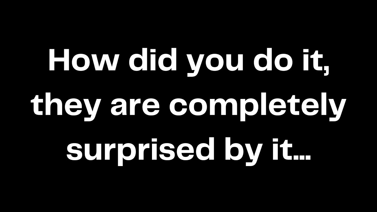 How did you do it, they are completely surprised by it... - YouTube