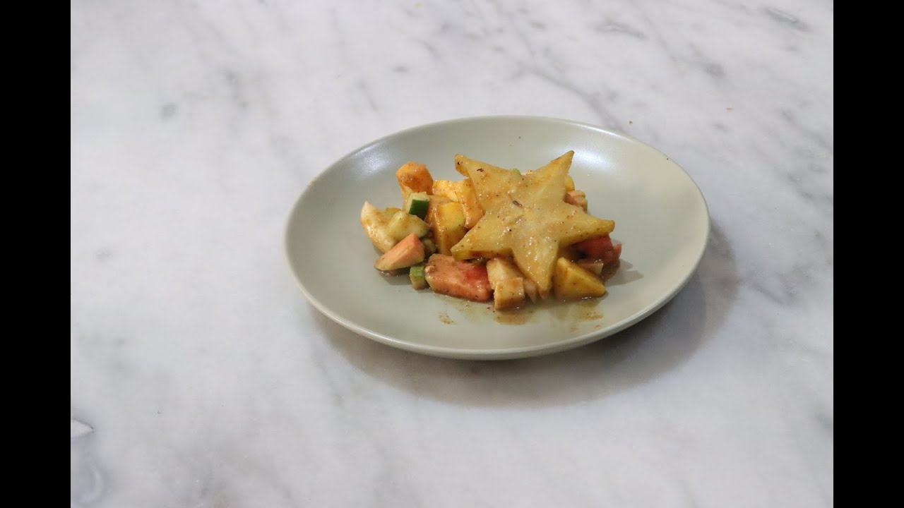 Rujak Buah -- Fruit in a spicy peanut sauce