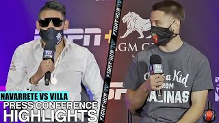 EMANUEL NAVARETTE VS. RUBAN VILLA - PRESS CONFERENCE HIGHLIGHTS \& FACE OFF VIDEO
