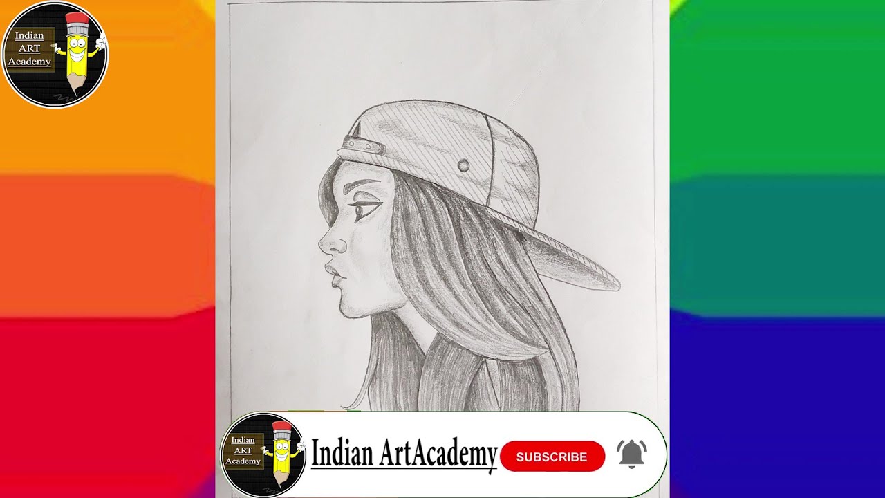 How to Draw a Girl || Easy Drawing || Indian Art Academy || - YouTube