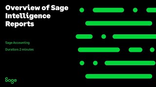 Sage Accounting - Overview of Sage Intelligence Reports (Canada)