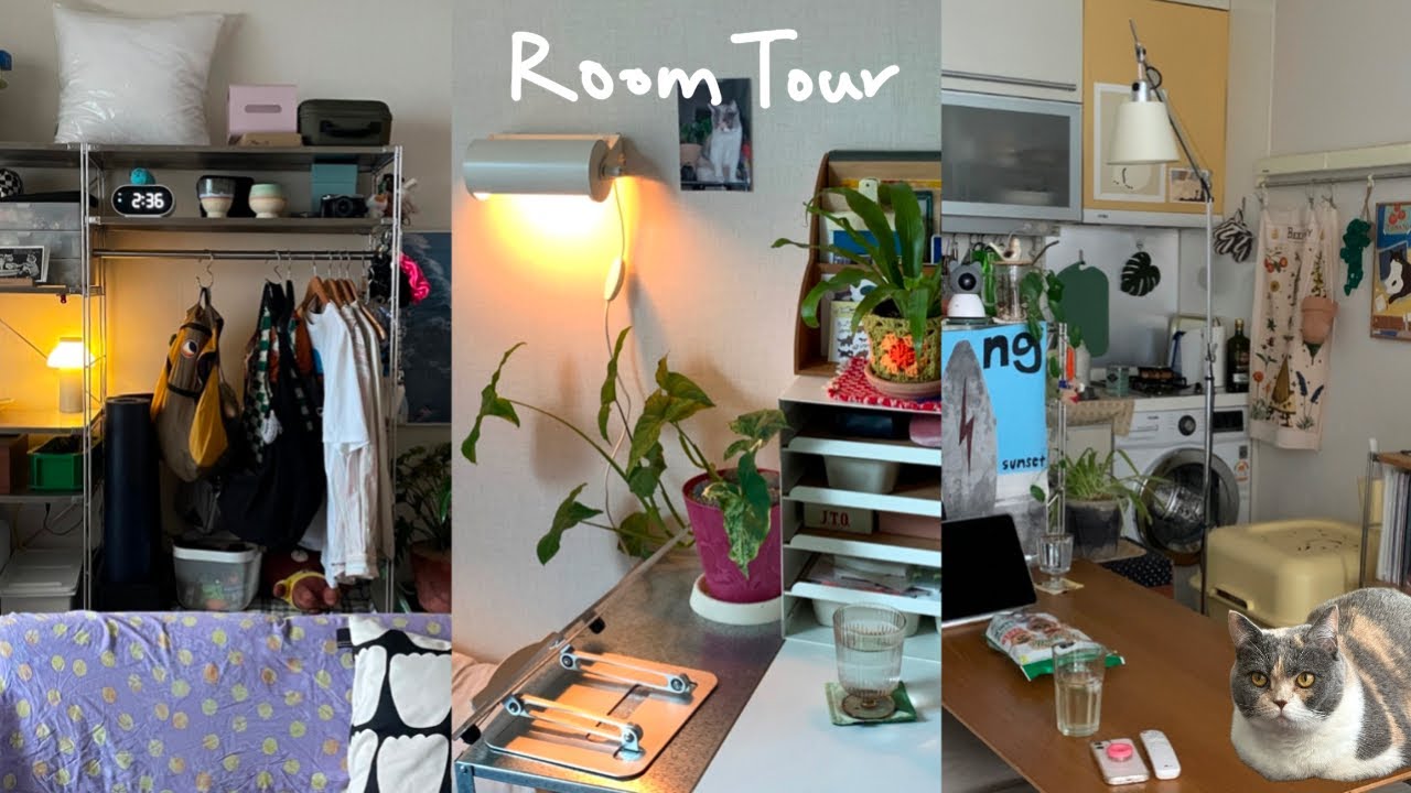 Room Tour | 맥시멀 자취방 룸투어 (10평 분리형 원룸) | 홈 오피스, 뜨개 소품, 고양이 용품🐱