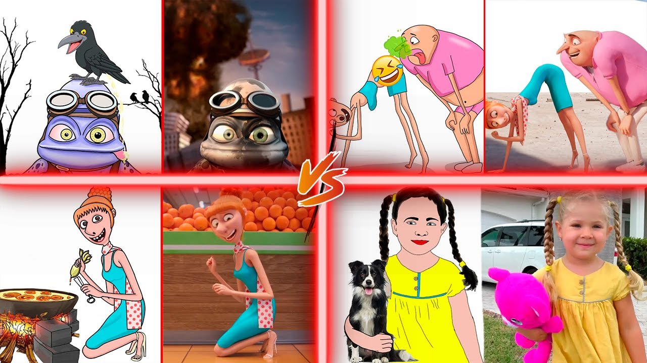 Crazy Frog   Axel F Funny Drawing Meme 😂vs Grizzy & les Lemmings vs Despicable Me 4   Drawing Meme