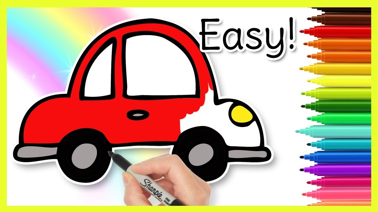 How to Draw a CAR - Easy Kids Drawings - YouTube