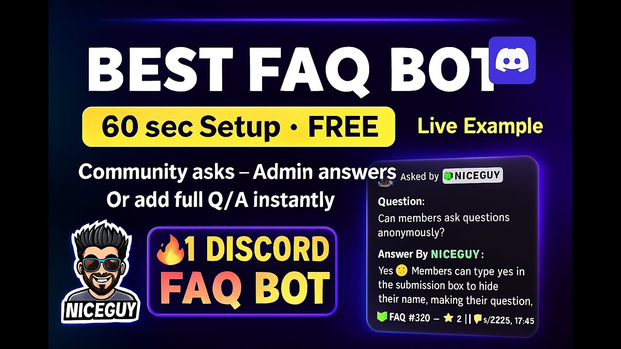 Conto Faq Bot BEST Discord FAQ Bot 🚀 | Setup in 60 Seconds • Auto Q&A + Admin Powered ...