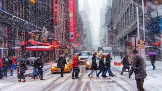 ⁴ᴷ New York City Winter Snowstorm Walk | Biggest Snowstorm of the Season | Blizzard in New York City