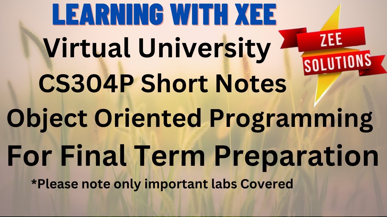 CS304P Object Oriented Programming Short Notes For Final Term ...