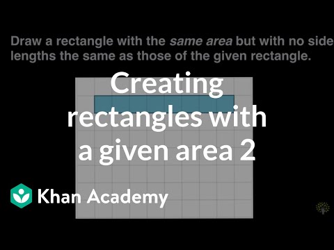Creating rectangles with a given area 2 | Math | 3rd grade | Khan Academy