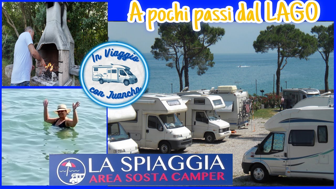 Area Sosta  La Spiaggia Desenzano Del Garda BS. Fronte  lago con spiaggia privata.