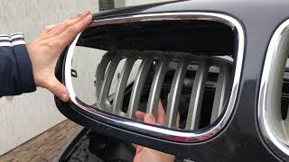 Замена решеток ноздрей радиатора BMW X5 E53 In-hood grills replacement