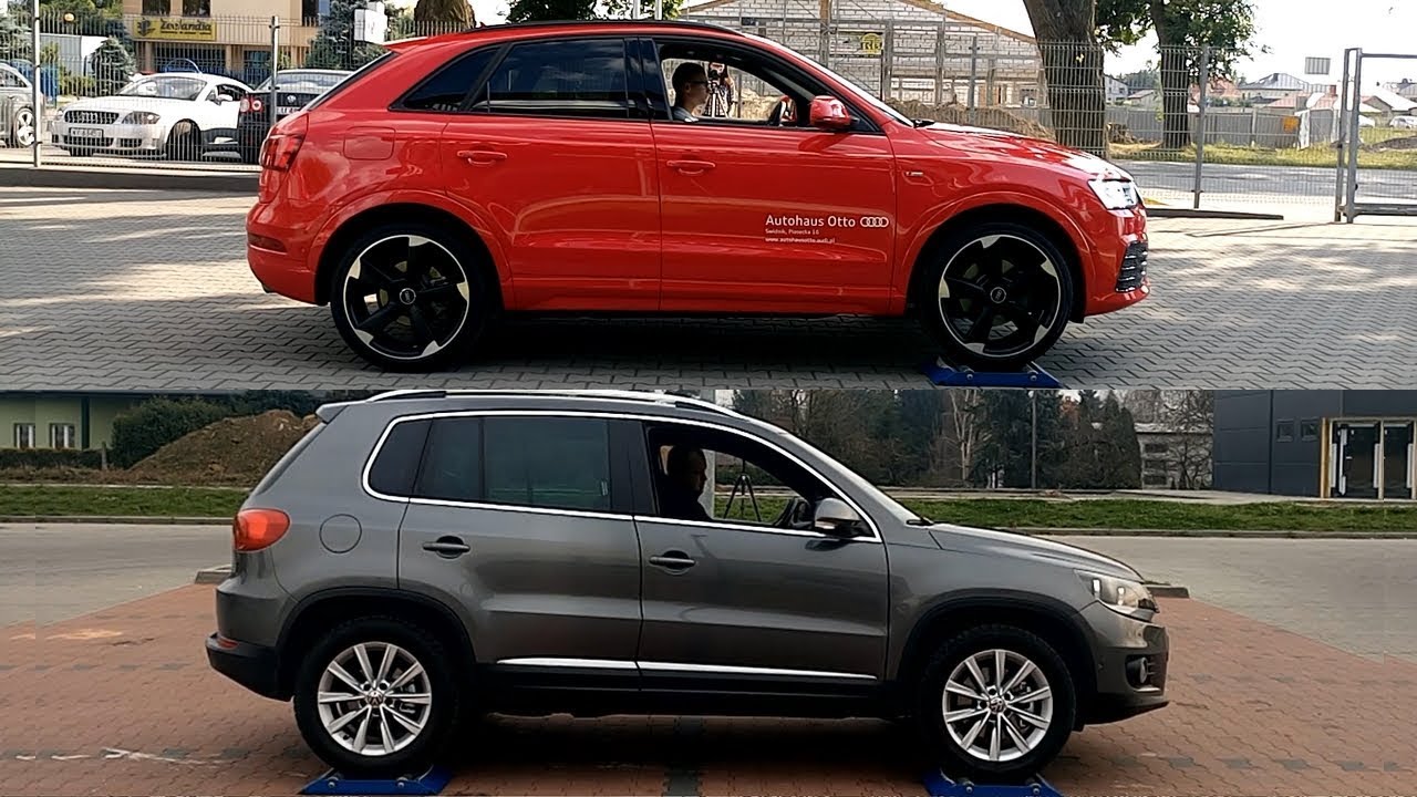 Audi Q3 Quattro Vs Volkswagen Tiguan 4motion 4x4 Test On Rollers Youtube