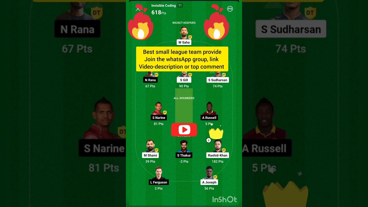 GT vs KOL Dream11 Prediction Result |GT vs KOL Dream11 Result|