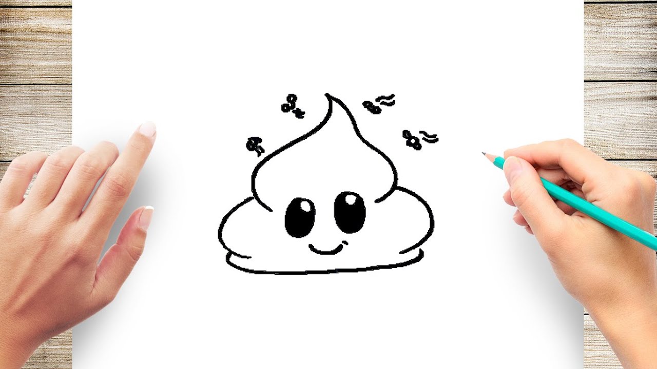 How to Draw The Poop Emoji Step by Step - YouTube