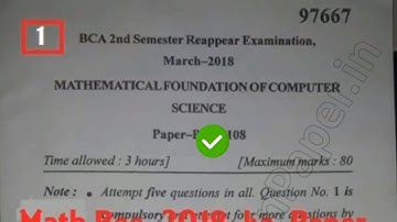 2018 Mdu BCA 2nd Sem Reppear Mathematical Foundation of Computer Science Question Paper