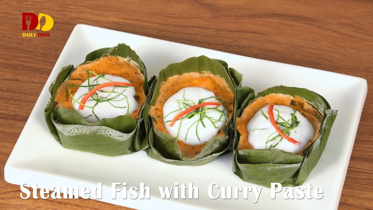 Steamed Fish with Curry Paste | Thai Food | Hor Mok Plachon | ห่อหมกปลาช่อน
