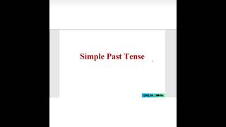 English Grammar: Simple Past Tense       گرامر زبان انگلیسی : زمان گذشته ساده