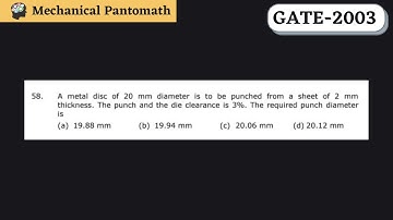 Q-58 | GATE Mechanical-2003 Solved Paper | GATE Mechanical Previous Year Question Solution