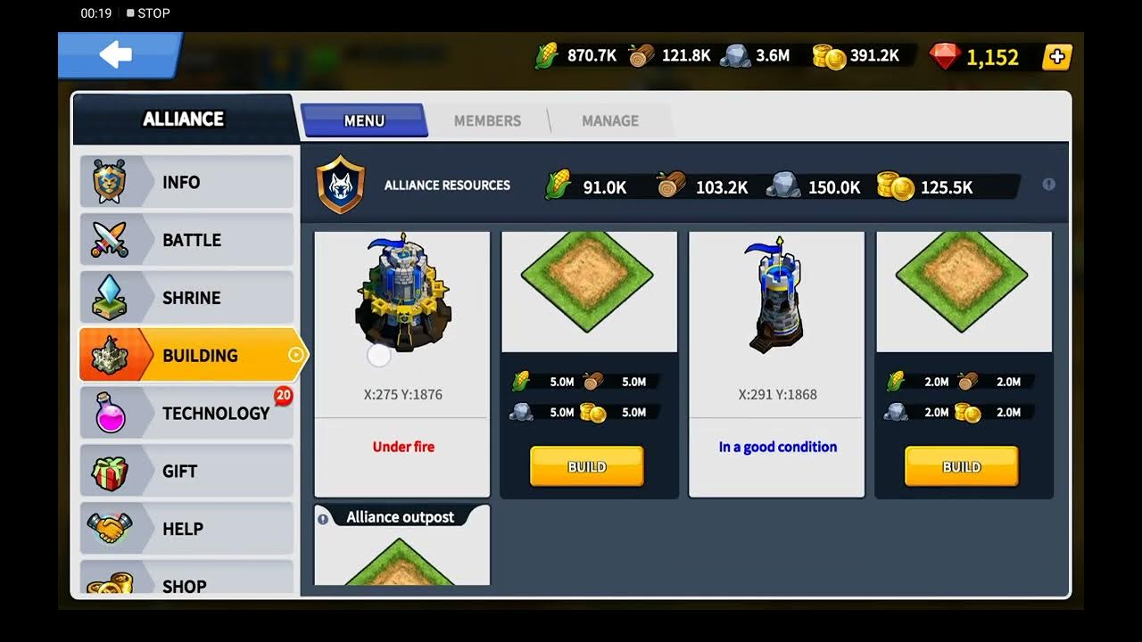 League of Kingdoms How to Move Your Alliance Center / How to Demolish