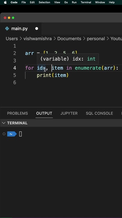 USEFUL Python Tip - Array Enumerate #python #pythonprogramming - YouTube image.