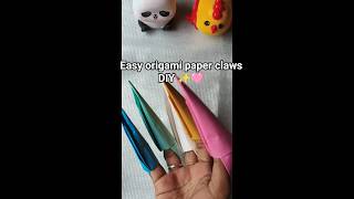 Easy origami paper claws DIY/colourful origami hand claws tutorial ✨🩷#claws #origami #diy#papercraft
