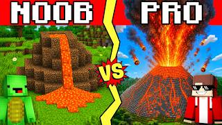 VOLCANO House Build Tutorial In Minecraft — JJ VS MIKEY Challenge — Maizen Parody