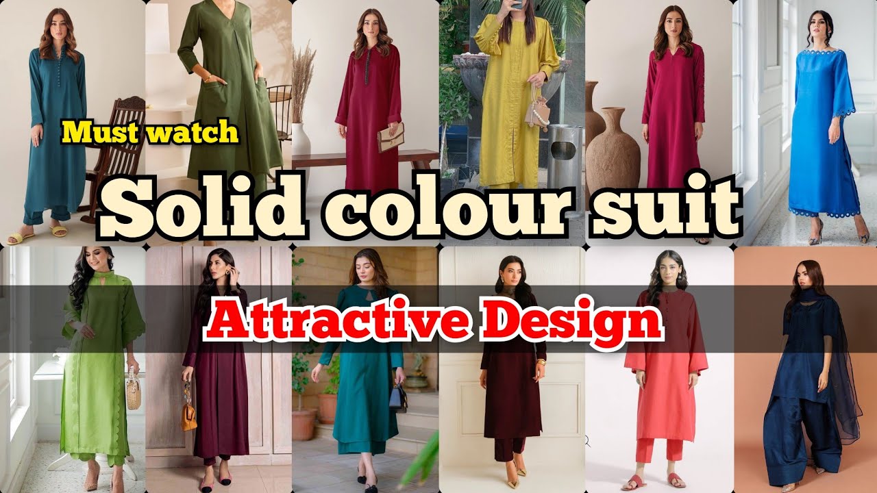 Solid Colour Dress Code Plain Solid colour dress design 2025 | Winter dress designing ideas ...