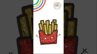 Draw French Fries Glitter Art Tutorial Glitter French Fries Drawing Easy