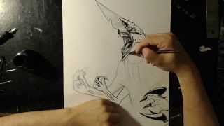 Pacific Rim Knifehead - Illustration Timelapse - Inktober Day 4
