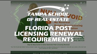 Florida Post Licensing Renewal Requirements