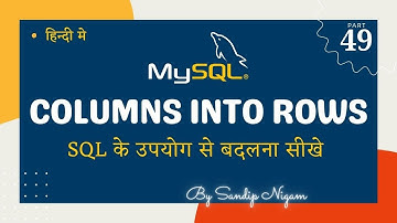 Transpose Columns into Rows Using SQL Without Trigger #49