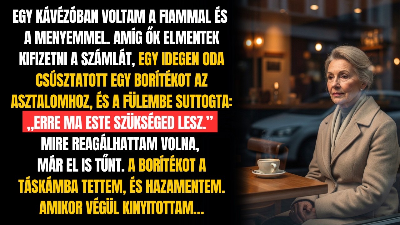 EGY KÁVÉZÓBAN EGY IDEGEN EGY BORÍTÉKOT HAGYOTT NEKEM, ÉS AZT MONDTA: „MA ESTE SZÜKSÉGED LESZ ERRE”