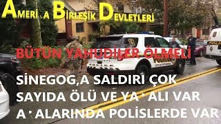 Abd,De Si̇lahli Saldiri Bütün Yahudi̇ler Ölmeli̇ Si̇negog,Ta Çok Sayida Ölü Var Erdoğan Trump İle Görüşt