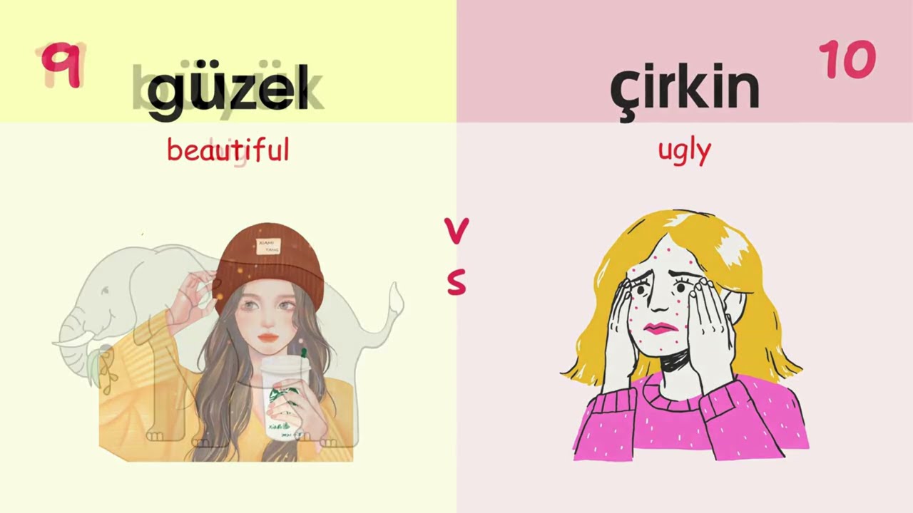 Turkish Vocabulary - Opposite Adjectives | Antonyms | Learn Turkish with English Subtitles | 4K