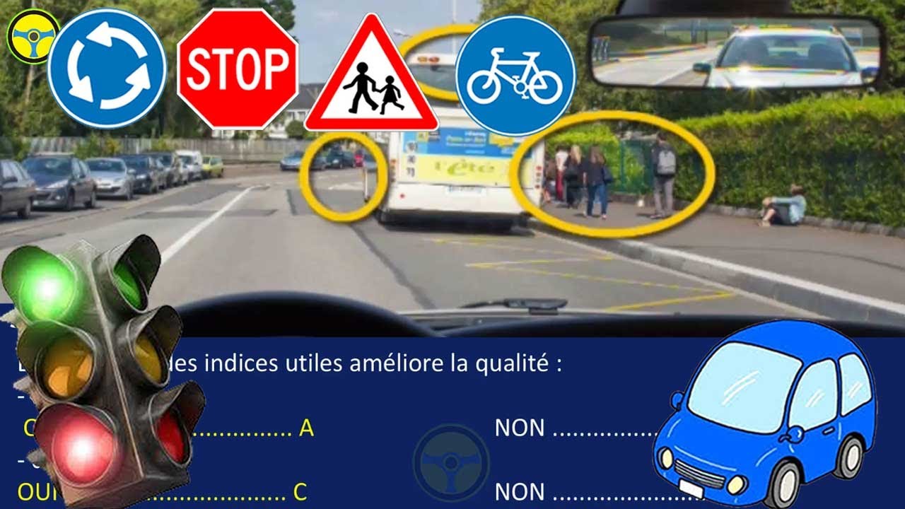 Test type examen Code Rousseau 2024 - Code de la route France 2024 test