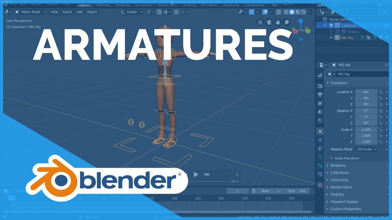 Armatures Blender 2.80 Fundamentals - YouTube