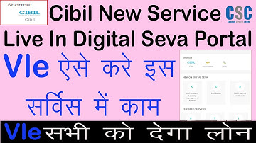 CSC NEW SERVICE LIVE IN DIGITAL SEVA PORTAL | CIBIL REPORT CHECK CSC PORTAL | VLE ऐसे करे आवेदन