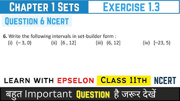 Class 11th Maths | Chapter 1 Sets | Exercise 1.3 Q6 | NCERT Solution 2024