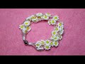 Kristal ve preciosa boncuktan Papatya bileklik/Браслет Ромашка /Chamomile beaded bracelet.