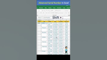 Advanced Serial Number in Excel #excel #exceltips #exceltutorial #msexcel #microsoftexcel #shorts