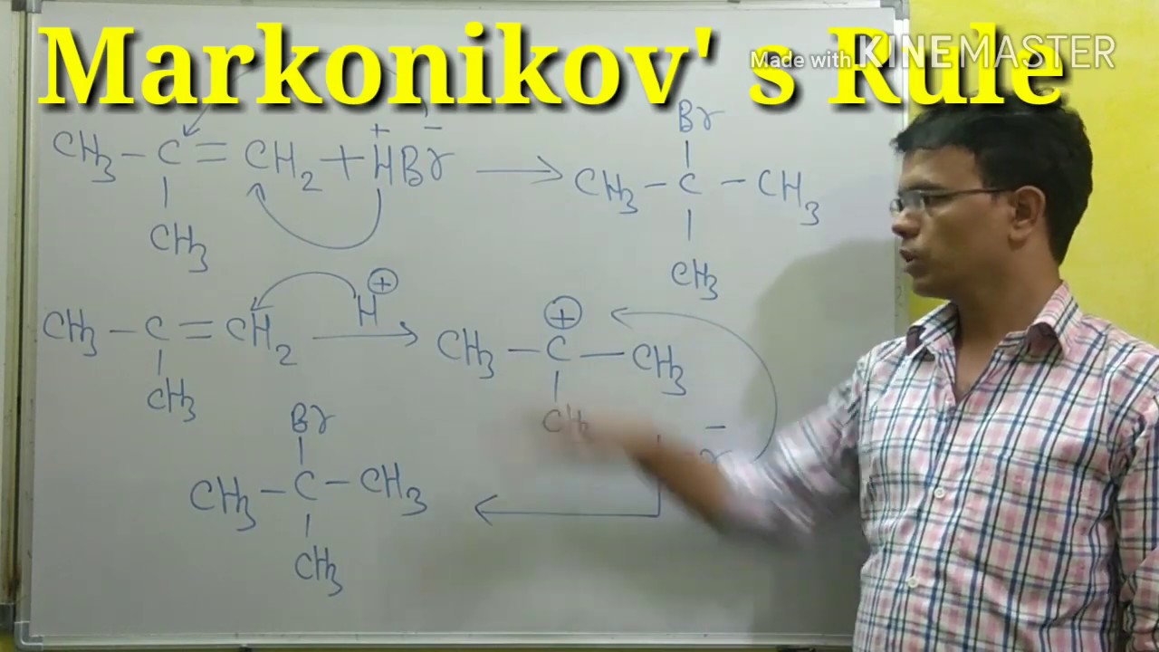 Markovnikovs rule addition of halogen acid youtube