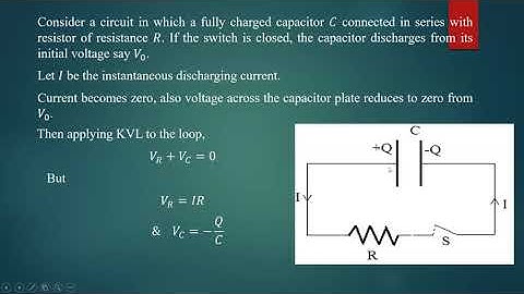 Discharging of capacitor in series RC Circuit | Transient Phenomena |  I B.Sc. Class V