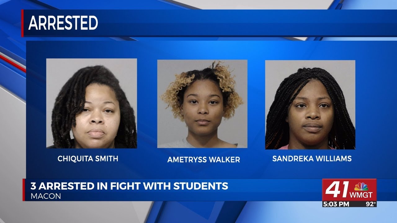 Three women arrested after school bus fight in Macon - YouTube