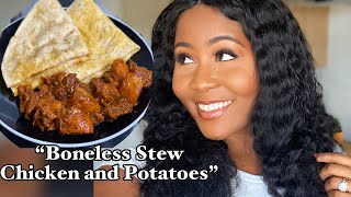 Boneless Brown Stew chicken with potatoes || TERRI-ANN’S KITCHEN