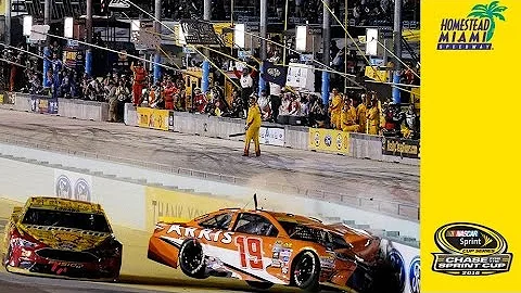 Edwards and Logano tangle with 10 to go collecting...