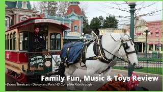 Horse Drawn Streetcars -  Disneyland Paris HD Complete Ride Through To The Castle  2020