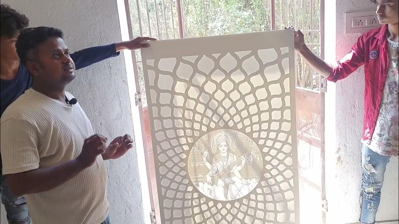 Coren solid surface cnc cutting design Mandir back light system YouTube