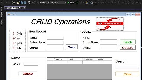 CRUD Operations C# in Visual Studio 2022 | Part 2 | only naming the elements | Easy Coding
