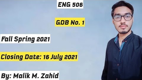 ENG 506 GDB No. 1 / Correct & Complete Solution of GDB of ENG 506 / Fall Spring 2021 / 100% Marks